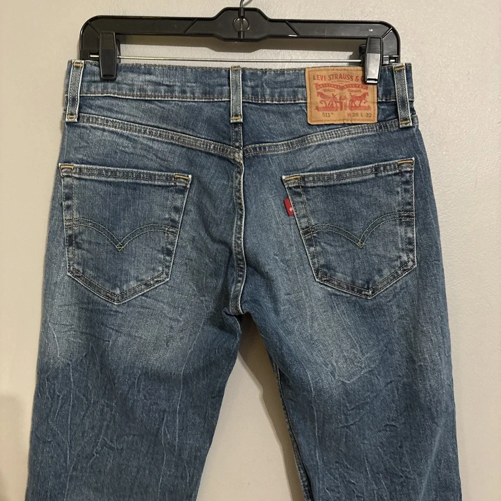 Levi's 511 Jeans Straight Blended Denim Pants 5-Pockets Men's W 28 L 32